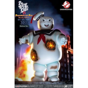 Ghostbusters Soft Vinyl Statue Stay Puft Marshmallow Man Burnign Edition Deluxe Version 30 cm