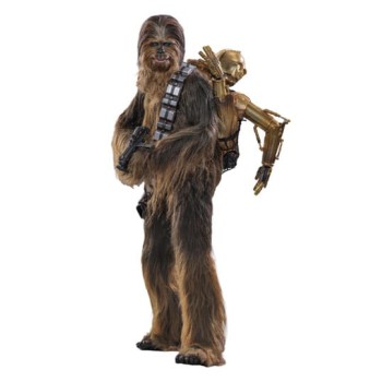 Star Wars Episode V Movie Masterpiece Action Figure 1/6 Chewbacca with Disassembled C-3PO 36 cm