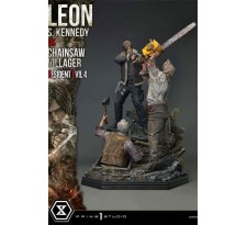 Resident Evil 4 Ultimate Premium Masterline Series Statue 1/4 Leon S. Kennedy vs. Chainsaw Villager 76 cm